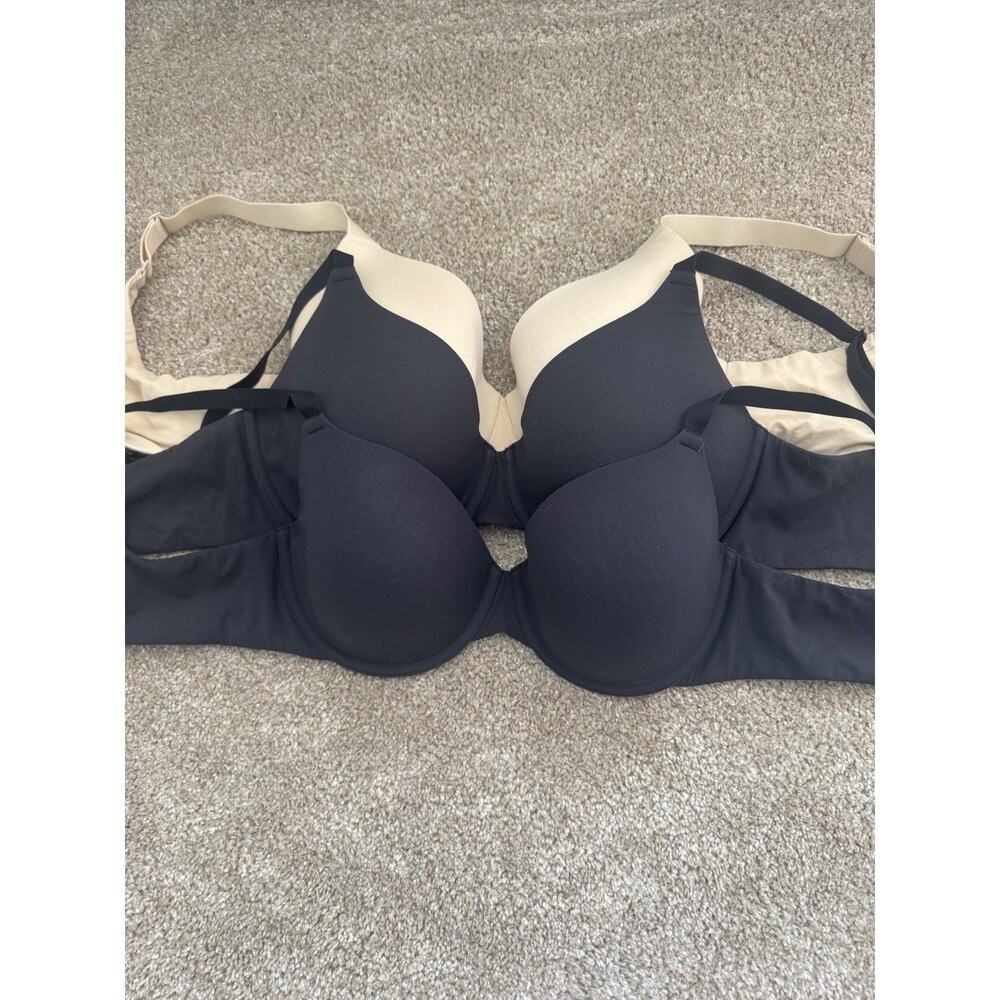SKIMS Fits Everybody T-Shirt Bra 3 Pack 38D Black Gray Tan Underwire Bras Set